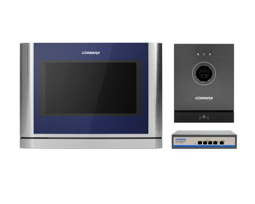 Комплект видеодомофона Commax CIOT-700M + Commax CIOT-D20M (A) c коммутатором на 4 порта