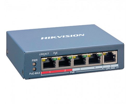 4-портовый управляемый POE коммутатор Hikvision DS-3E1105P-EI